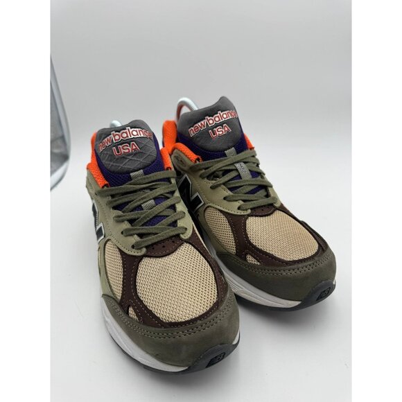 New Balance 990 Made in USA Olive Green Orange Men’s US 8 M990ENT3 - Picture 4 of 8
